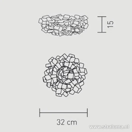 Straluma Plafondlamp Clizia 32cm fumé> Plafondlampen|Plafonnières