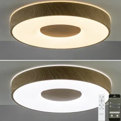 Straluma Plafondlamp Coin 50 hout + remote CCT></noscript> Plafondlampen|Plafonnières