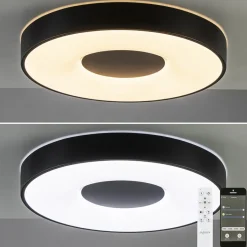 Straluma Plafondlamp Coin rond 50cm zwart CCT></noscript> Plafondlampen|Plafonnières