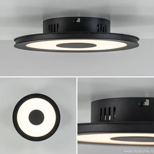 Straluma **Plafondlamp disc 26cm zwart 3-step dim> Plafondlampen|Plafonnières
