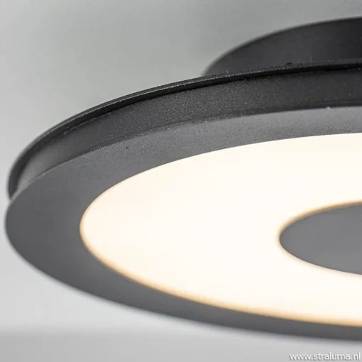 Straluma **Plafondlamp disc 26cm zwart 3-step dim> Plafondlampen|Plafonnières