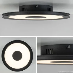 Straluma **Plafondlamp disc 32cm zwart 3-step dim> Plafondlampen|Plafonnières
