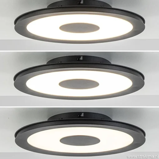 Straluma **Plafondlamp disc 32cm zwart 3-step dim> Plafondlampen|Plafonnières