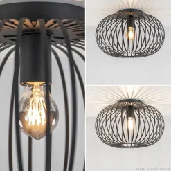 Straluma Plafondlamp donut draad zwart 40cm></noscript> Draadlampen|Woonkamerlampen