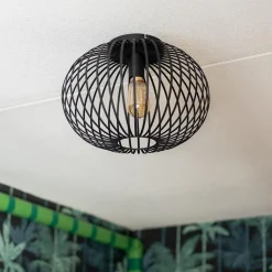 Straluma Plafondlamp donut draad zwart 40cm></noscript> Draadlampen|Woonkamerlampen