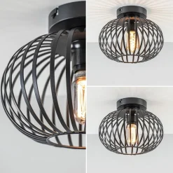 Straluma Plafondlamp donut klein draad zwart 25cm></noscript> Draadlampen|Woonkamerlampen