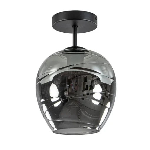 Straluma Plafondlamp Fantasy 1L zwart + smoke glas> Keukenverlichting|Halverlichting