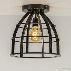 Straluma Plafondlamp frame zwart industrieel> Plafonnières|Tienerkamerlampen
