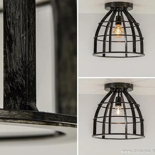Straluma Plafondlamp frame zwart industrieel> Plafonnières|Tienerkamerlampen
