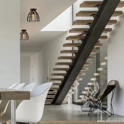Straluma Plafondlamp frame zwart industrieel></noscript> Plafonnières|Tienerkamerlampen