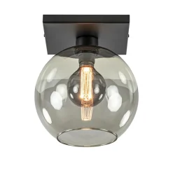 Straluma Plafondlamp Globe 25 vierkant zwart/smoke> Woonkamerlampen|Slaapkamerlampen