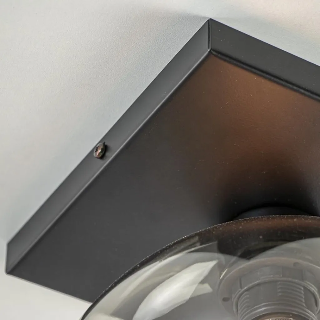 Straluma Plafondlamp Globe 25 vierkant zwart/smoke> Woonkamerlampen|Slaapkamerlampen