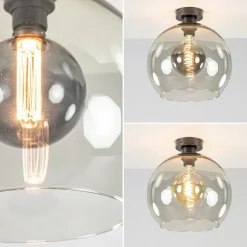 Straluma Plafondlamp globe smoke glas 30cm></noscript> Woonkamerlampen|Slaapkamerlampen