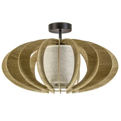 Straluma Plafondlamp hout met stoffen kap 50cm> Woonkamerlampen|Slaapkamerlampen