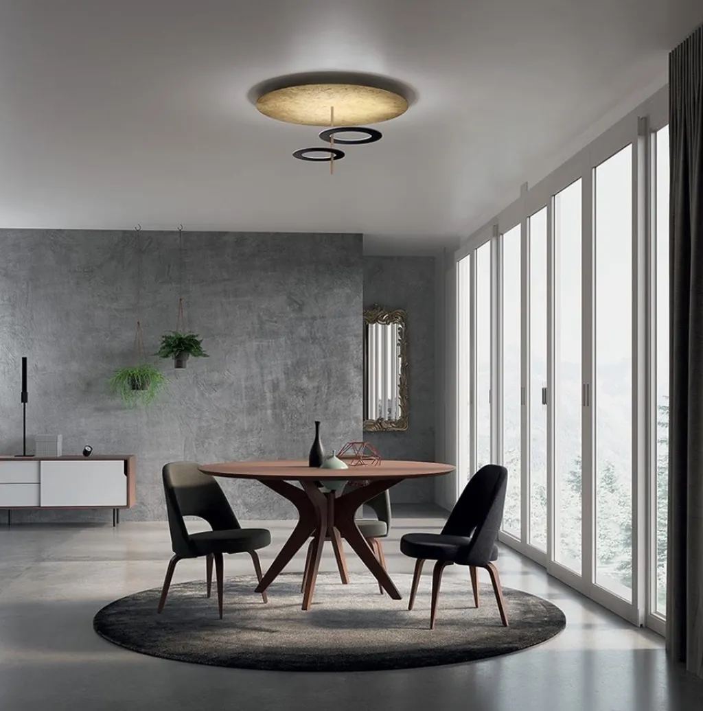 Straluma Plafondlamp Hula Hoop gold leaf/black> Plafondlampen|Eetkamerverlichting