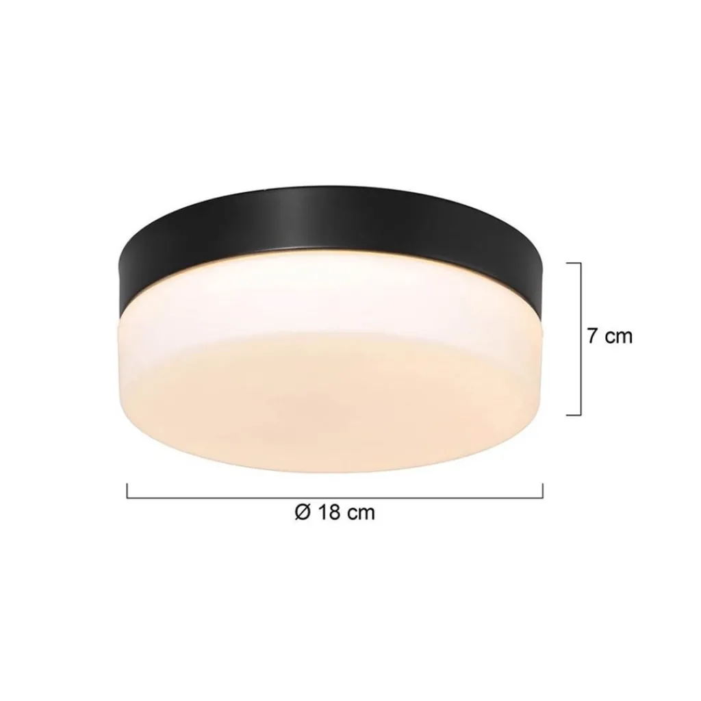 Straluma Plafondlamp Ikaro zwart 18cm 3-step dim> Plafondlampen|Plafonnières