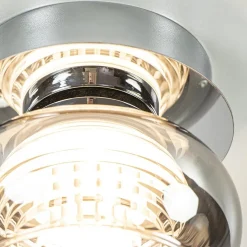 Straluma Plafondlamp klein chroom met smoke glas></noscript> Plafondlampen|Halverlichting