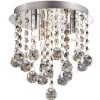 Straluma Plafondlamp kristal bollen + chroom 22cm> Plafonnières|Woonkamerlampen