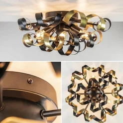 Straluma Plafondlamp Krul zwart/goud></noscript> Plafondlampen|Decoratieve Verlichting