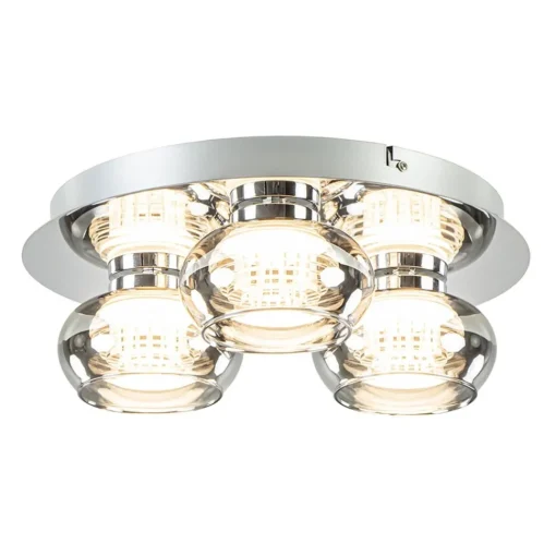 Straluma Plafondlamp 3-L chroom/smoke 3-step dim.> Plafondlampen|Halverlichting