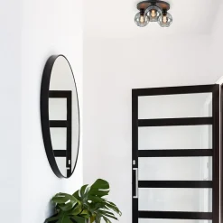 Straluma Plafondlamp 3L zwart  bolglas smoke><noscript><img width=