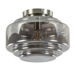 Straluma Plafondlamp nikkel + smoke glas> Keukenverlichting|Halverlichting