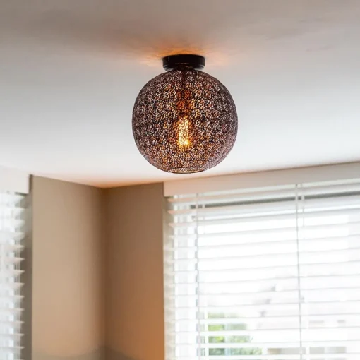 Straluma Plafondlamp Oronero bol zwart/goud 30cm> Keukenverlichting|Halverlichting