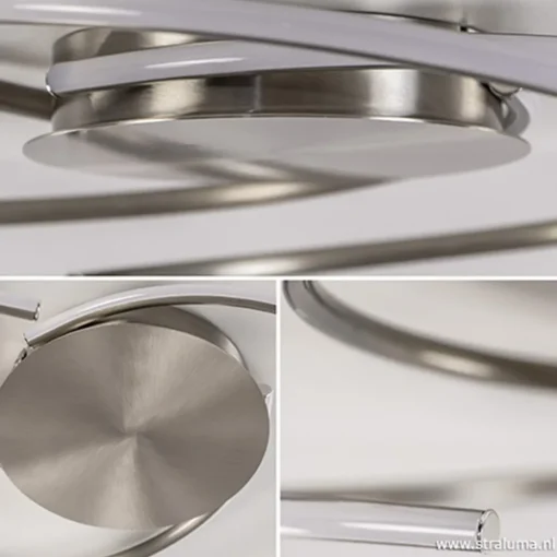 Straluma Plafondlamp Reverso nikkel 3-switchdim> Plafondlampen|Plafonnières