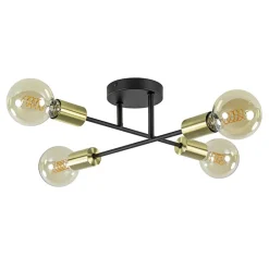 Straluma Plafondlamp Sticks 4L zwart/goud> Woonkamerlampen|Slaapkamerlampen