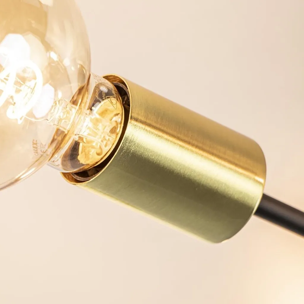 Straluma Plafondlamp Sticks 4L zwart/goud> Woonkamerlampen|Slaapkamerlampen