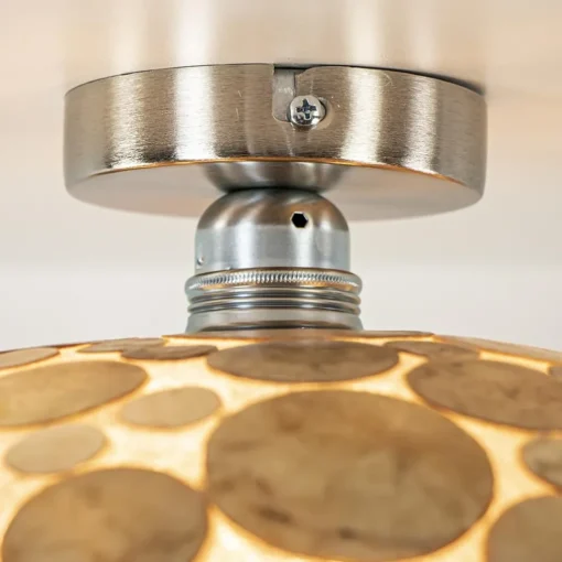 Straluma Plafondlamp Ufo goud schelpen 40cm> Schelpenlampen|Woonkamerlampen