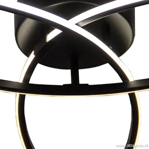 Straluma Plafondlamp 3-v eclips zwart 3-st.dimb.> Plafondlampen|Plafonnières