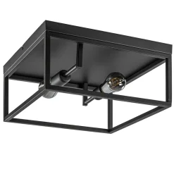 Straluma Plafondlamp vierkant zwart open frame> Plafonnières|Slaapkamerlampen