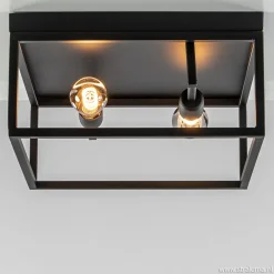 Straluma Plafondlamp vierkant zwart open frame> Plafonnières|Slaapkamerlampen