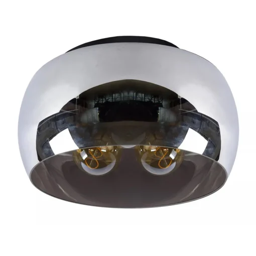 Straluma Plafondlamp zwart + smoke glas 40cm> Plafondlampen|Luxe Verlichting