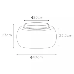 Straluma Plafondlamp zwart + smoke glas 40cm></noscript> Plafondlampen|Luxe Verlichting