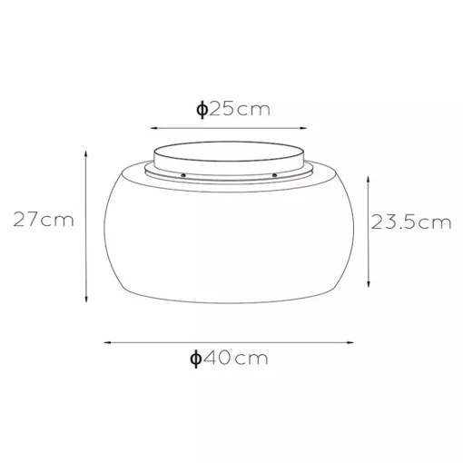 Straluma Plafondlamp zwart + smoke glas 40cm> Plafondlampen|Luxe Verlichting