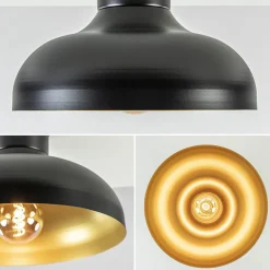 Straluma Plafondlamp zwart met gouden binnenkant></noscript> Tienerkamerlampen|Keukenverlichting
