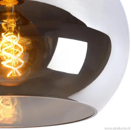 Straluma Plafondlamp zwart met smoke glas> Halverlichting|Plafondlampen