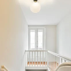 Straluma Plafondlamp zwart/goud met opaal glas 30 cm><noscript><img width=