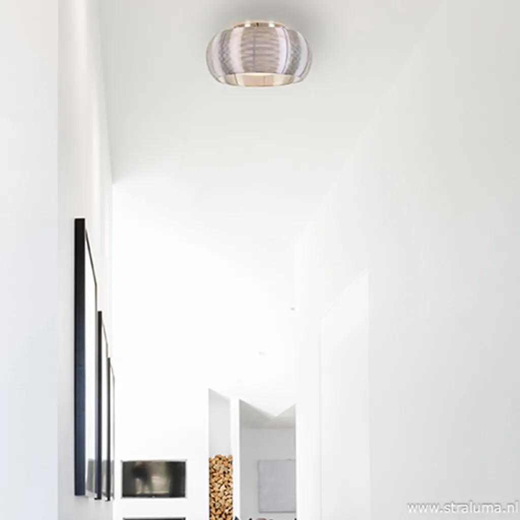 Straluma Plafondlamp-plafonnière glas en chroom> Draadlampen|Woonkamerlampen
