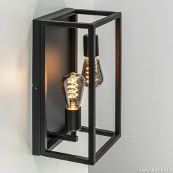 Straluma Plafondlamp/wandlamp zwart open frame> Wandlampen|Plafonnières