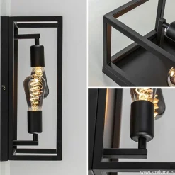 Straluma Plafondlamp/wandlamp zwart open frame></noscript> Wandlampen|Plafonnières