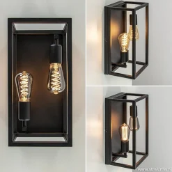 Straluma Plafondlamp/wandlamp zwart open frame></noscript> Wandlampen|Plafonnières