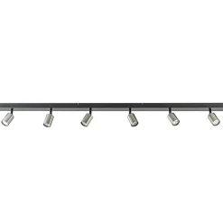 Straluma Plafondspot Bounce 6L balk zwart/rvs> Opbouwspots|Keukenverlichting