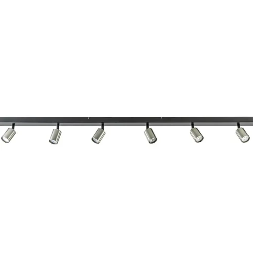 Straluma Plafondspot Bounce 6L balk zwart/rvs> Opbouwspots|Keukenverlichting