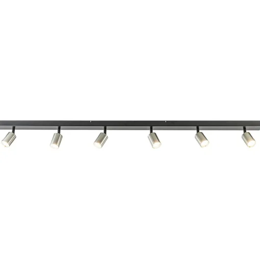 Straluma Plafondspot Bounce 6L balk zwart/rvs> Opbouwspots|Keukenverlichting