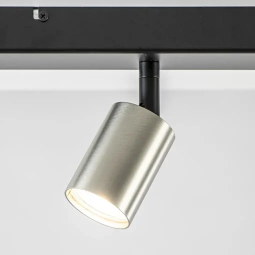 Straluma Plafondspot Bounce 6L balk zwart/rvs> Opbouwspots|Keukenverlichting