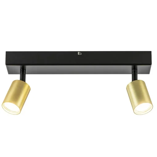 Straluma Plafondspot Bounce 2L 40cm zwart/matgoud> Plafondlampen|Opbouwspots