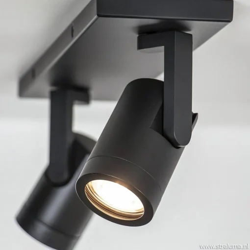 Straluma Plafondspot Halo 2L op balk zwart> Opbouwspots|Keukenverlichting